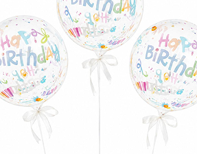 Happy birthday helium filled floating balloons set Of 3