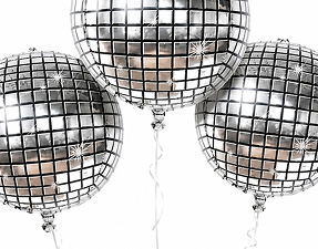 Disco ball balloons set of 3