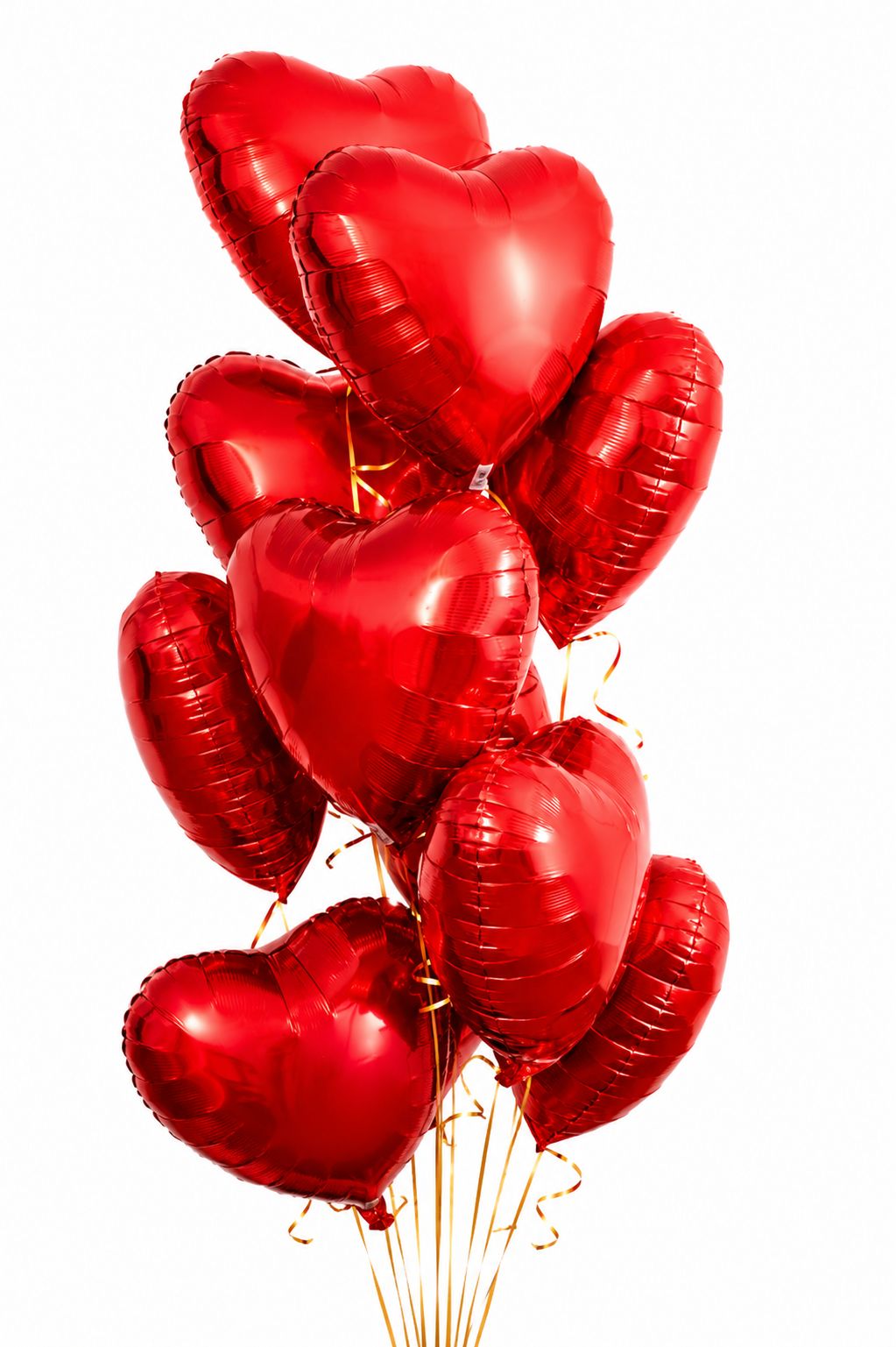Red love heart foil balloons