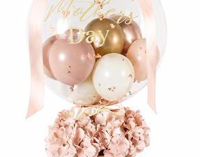 Balloon bubble with flowers and small balloons