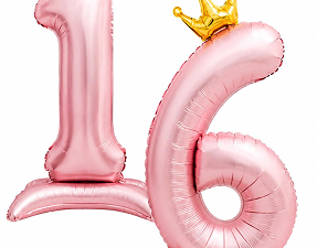 Pink air filled numbers