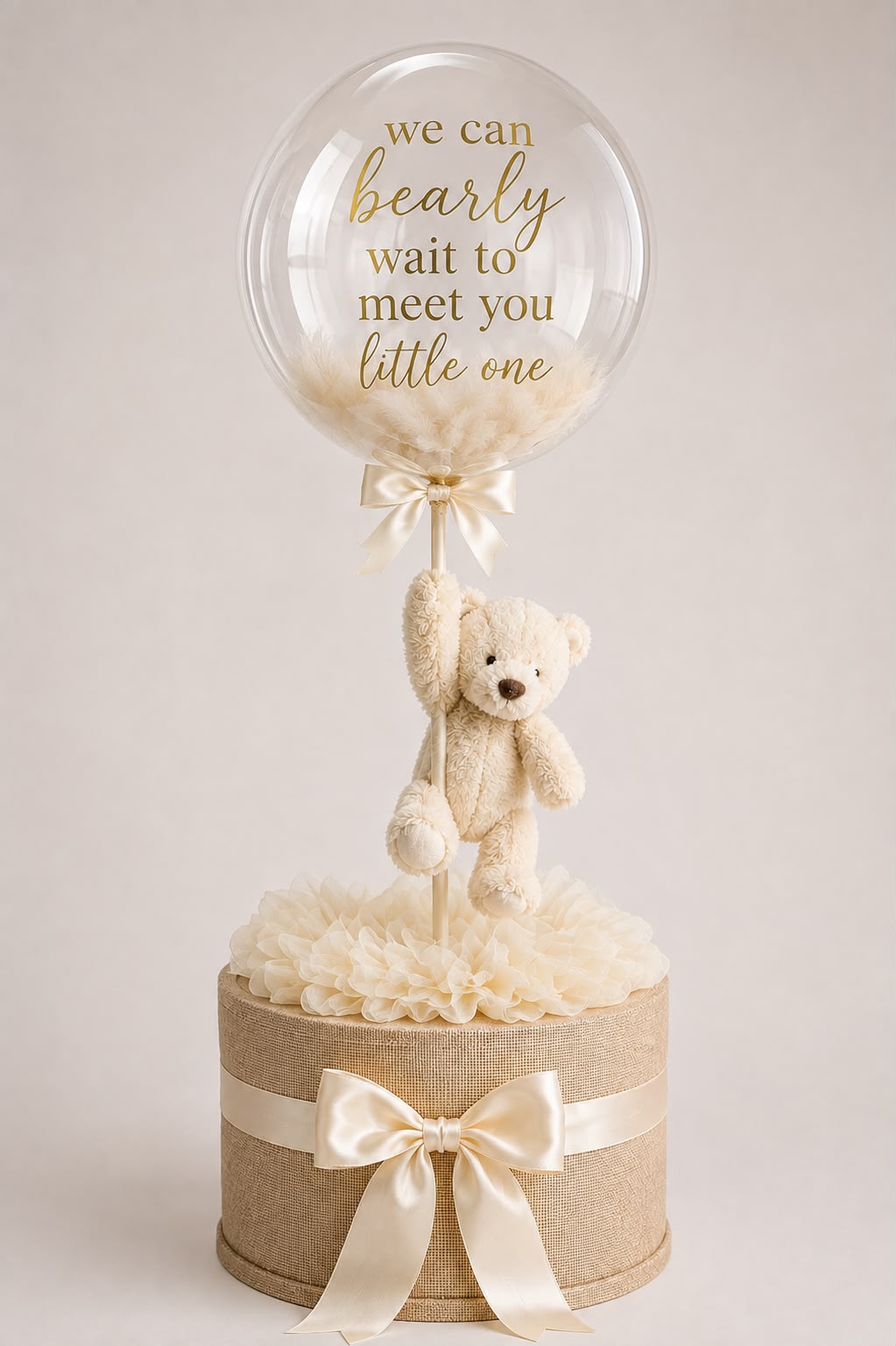 Cream teddy bubble