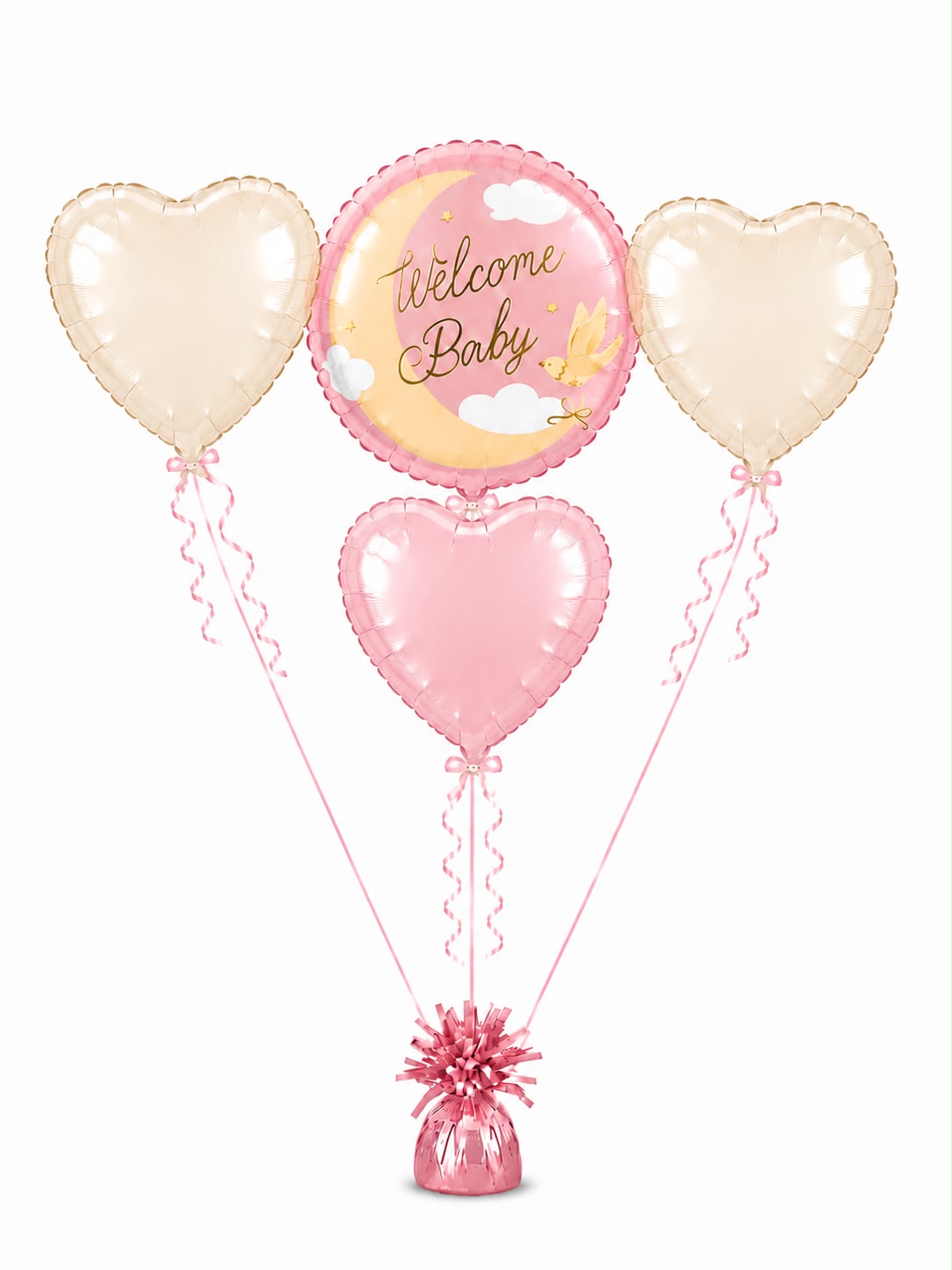 Welcome baby pink balloon
